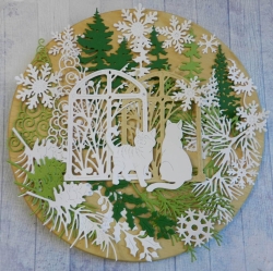 Вырубка набор 33эл. Новый год бумага кардсток 290 гр.