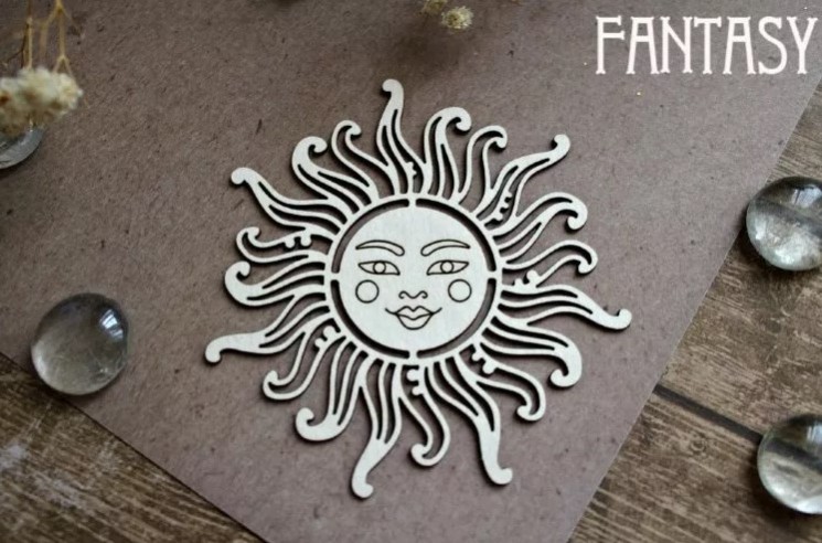 Chipboard Fantasy "Sun 1310" size 8.2*8 cm