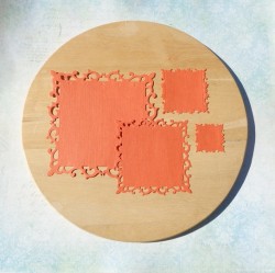 Вырубка рамки с лилиями оранжевая дизайнерская бумага эфалин 125 гр.