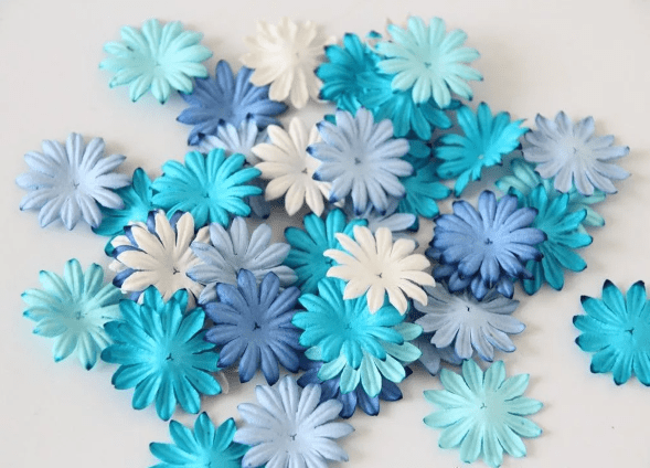 Daisy petals "Blue mix" size 2.5 cm 10 pcs