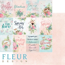 Двусторонний лист бумаги Fleur Design Дыхание весны "Карточки", размер 30,5х30,5 см, 190 гр/м2