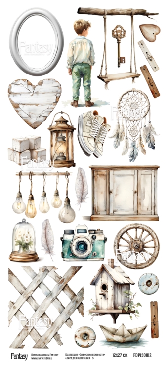 Лист для вырезания FANTASY "Симфония нежности - 5" размер 12*27 см, 235 гр