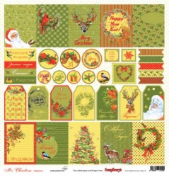 Double-sided sheet of paper Scrapberry's Christmas Mistletoe 