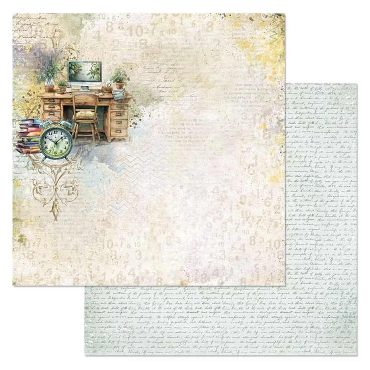 Двусторонний лист "Школьная жизнь. Информатика", размер 30*30 см, 180гр (ScrapMania)