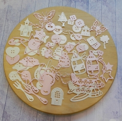 Вырубка набор 57 эл. бумага дизайнерская перламутровая 290 гр.