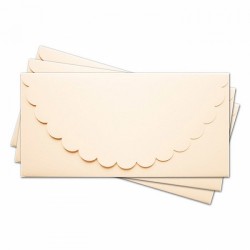 Основа для подарочного конверта №1, Цвет кремовый матовый, 1 шт, ​ ​размер 16,5х8,3 см, 245 гр