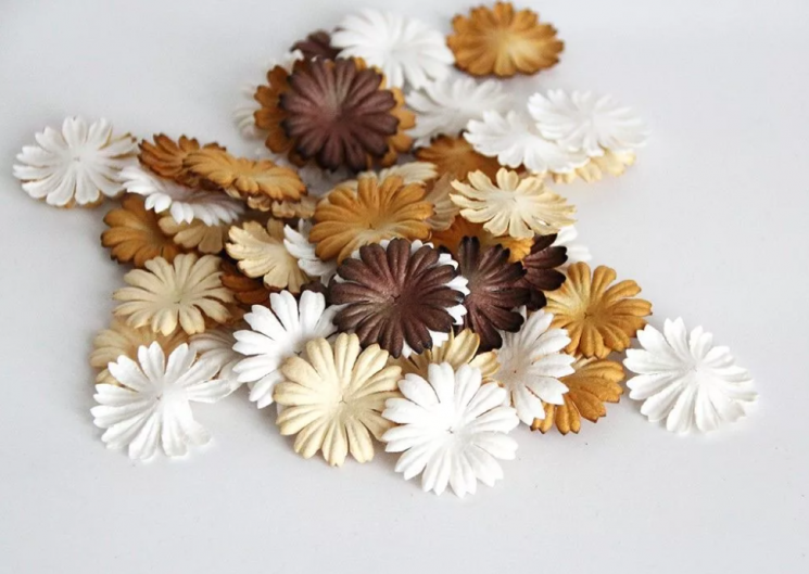 Daisy petals "Brown mix" size 2.5 cm 10 pcs