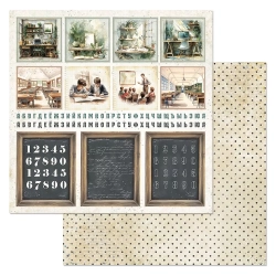 Двусторонний лист "Школьная жизнь. Карточки", размер 30*30 см, 180гр (ScrapMania)