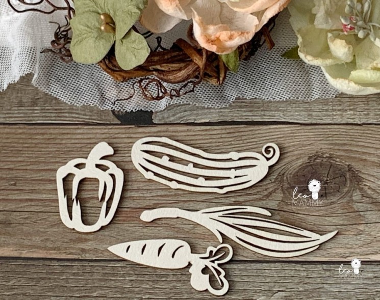 LeoMammy chipboard "Set of vegetables No. 1", size from 3 to 6 cm