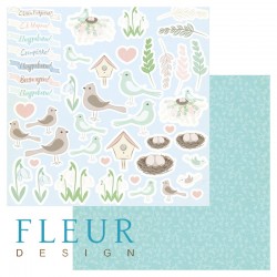 Double-sided sheet of paper Fleur Design Sketches of spring 