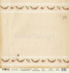 Односторонний лист бумаги MonaDesign Сказочное рождество "Праздничные узоры" размер 30,5х30,5 см, 190 гр/м2