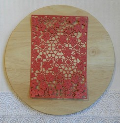 Вырубка "Фоновый нежное цветение" красная дизайнерская бумага перламутровая 290 гр.