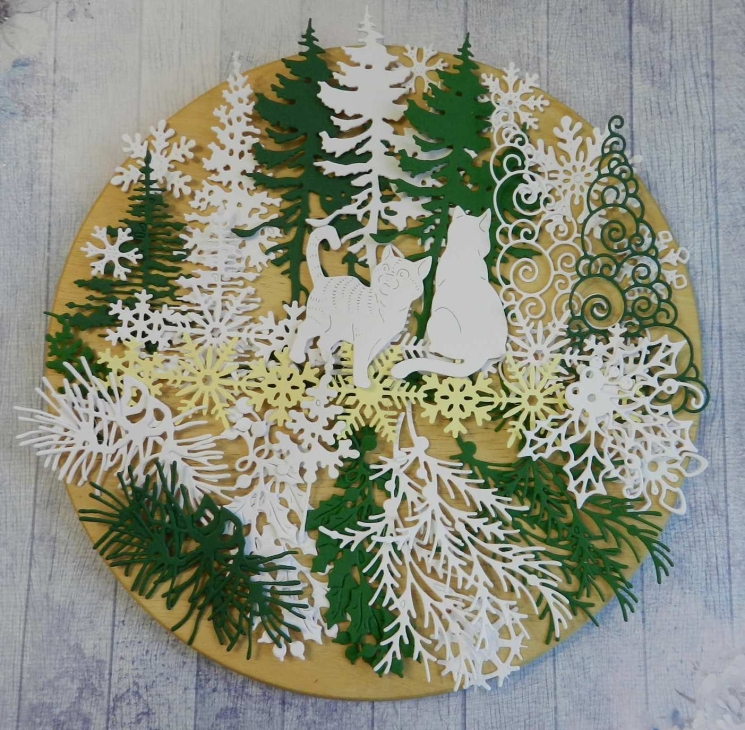 Вырубка набор 36 эл. Н.Г. бумага кардсток 290 гр.