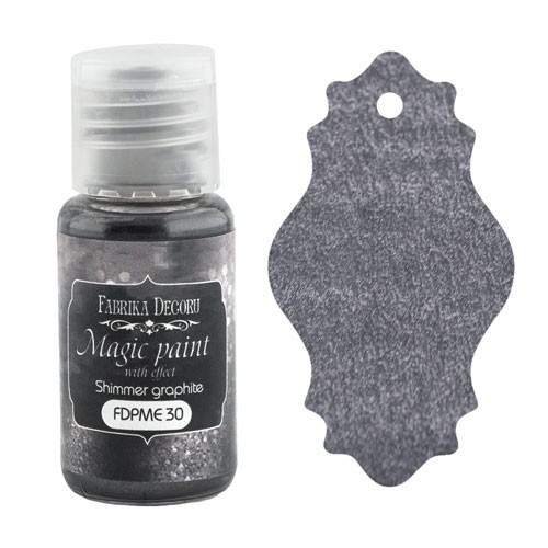 Dry paint "Magic Paint with effect" FABRIKA DECORU, color Shimmering graphite, 15 ml