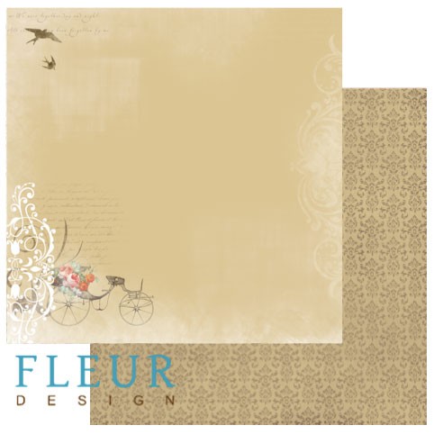 Double-sided sheet of paper Fleur Design Blooming spring "Morning walk", size 30. 5x30. 5 cm, 190 g/m2