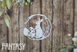 Чипборд Fantasy «Пасхальная рамка с кроликом 2396» размер 7,5*7,3 см