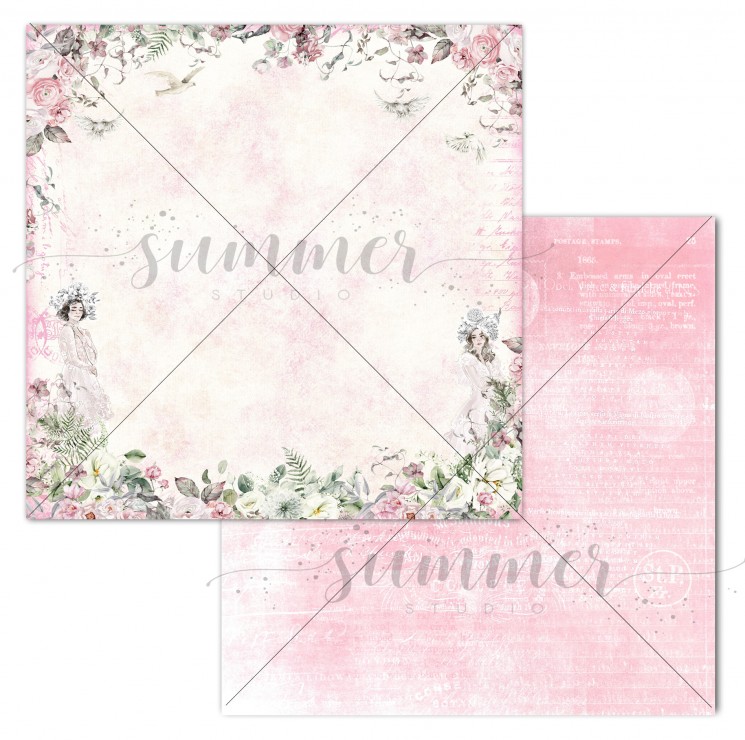 Двусторонний лист бумаги Summer Studio Blooming Day "Simple together", размер 30,5х30,5см, 190 гр