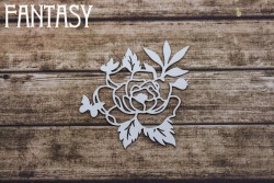 Чипборд Fantasy "Цветок роза с бабочками 2212" размер 5*6,7 см