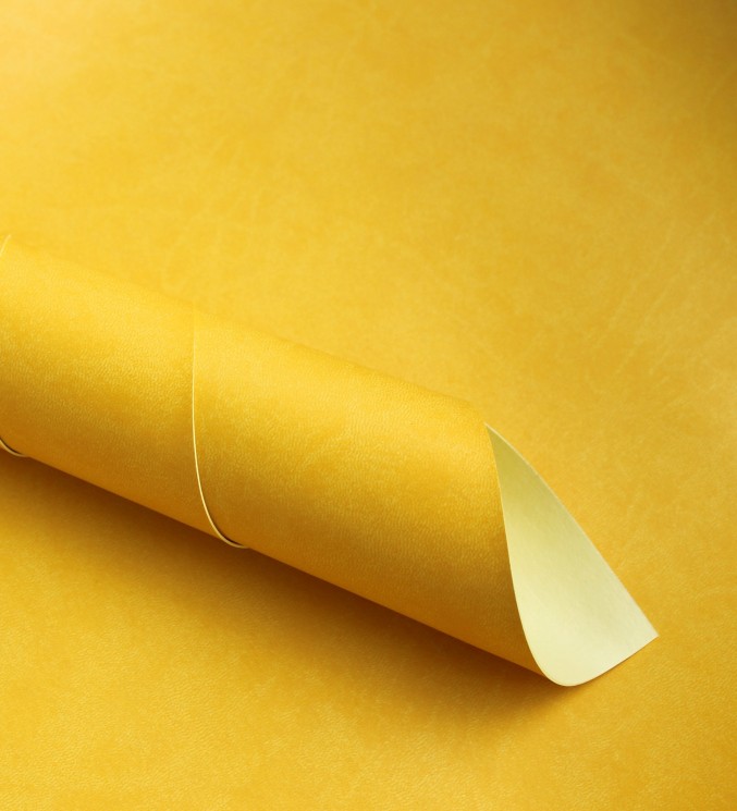 Переплётный кожзам Италия, цвет Желтый матовый, 33Х46 см, 225 г/м2 