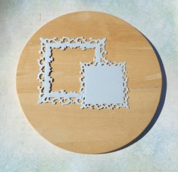 Cutting down the frame with lilies 2 pcs. pale blue designer paper mother of pearl 290 gr.