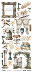 Тканевый лист для вырезания FANTASY "Винтажная рапсодия -3" размер 12*27 см 