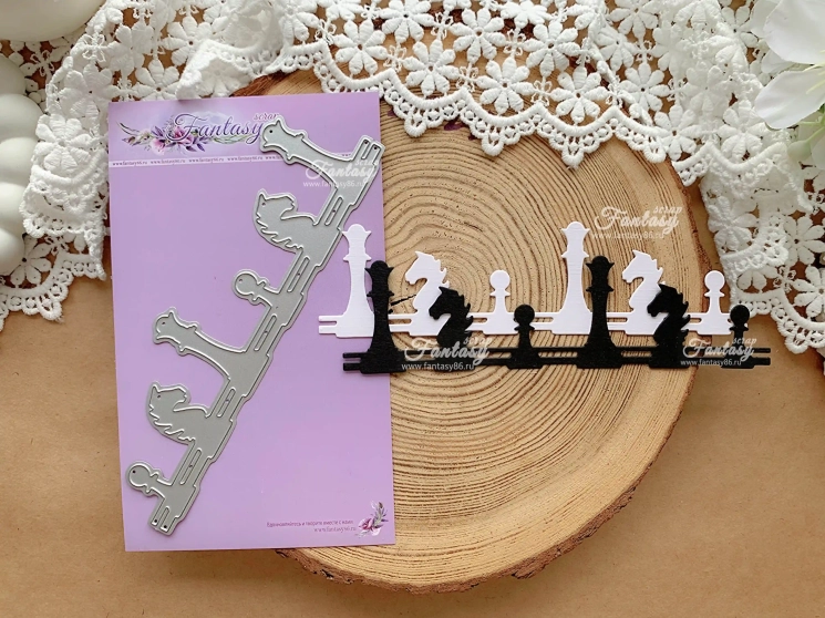 Нож для вырубки FantasyScrap «Шахматный бордюр », Fd-1730, размер 4*14,7 см