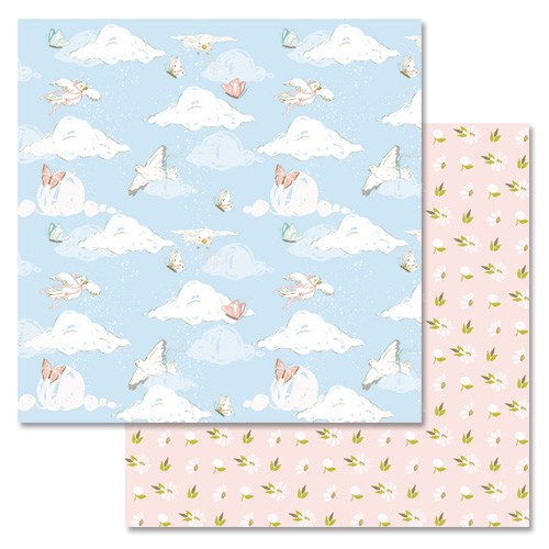 Double-sided sheet of ScrapMania paper " Heavenly Adventure. Clouds", size 30x30 cm, 180 g/m2