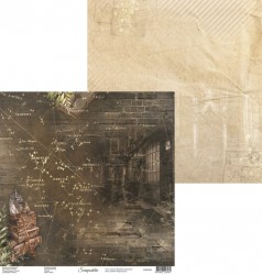 Двусторонний лист бумаги Scrapodelie Magical journey "Лист 1", размер 30,5х30,5см, 250 гр/м2