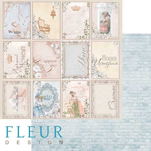 Двусторонний лист бумаги Fleur Design Джентиль "История семьи", размер 30,5х30,5 см, 190 гр/м2