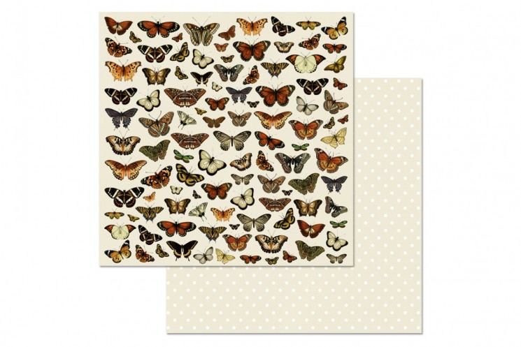 Double-sided sheet of paper ScrapMania "Butterfly Garden", size 30x30 cm, 180 g/m2 