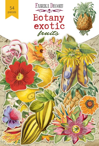 Набор высечек Fabrika Decoru коллекция "Botany exotic fruits" 54 шт, 250 гр/м2