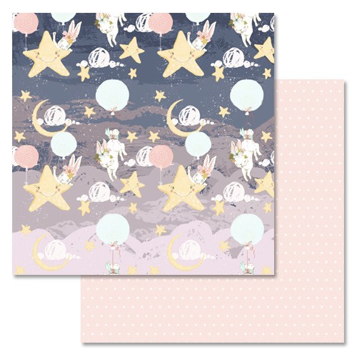 Double-sided sheet of ScrapMania paper " Heavenly Adventure. Starry sky", size 30x30 cm, 180 g/m2
