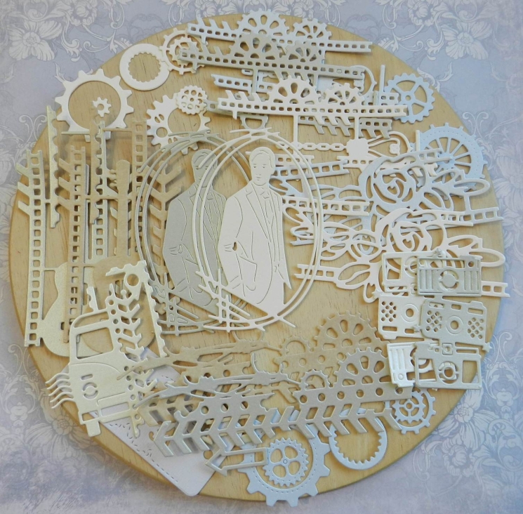 Вырубка набор 26шт. бумага дизайнерская 290 гр.