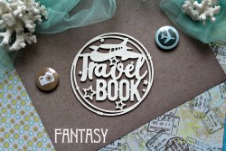 Чипборд Fantasy "Надпись Travel book в рамке 842 " размер 9,1*9,1 см