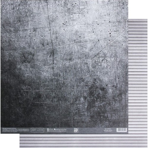 Double-sided sheet of paper ArtUzor "Steel sheet", size 30. 5x32 cm, 180 g/m2