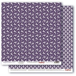 Двусторонний лист бумаги ScrapBerry's Зимние контрасты "Звездная ночь", размер 30х30 см, 190 гр/м2