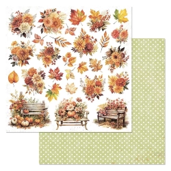 Двусторонний лист "Художница Осень. Листья", размер 30*30 см, 180гр (ScrapMania)