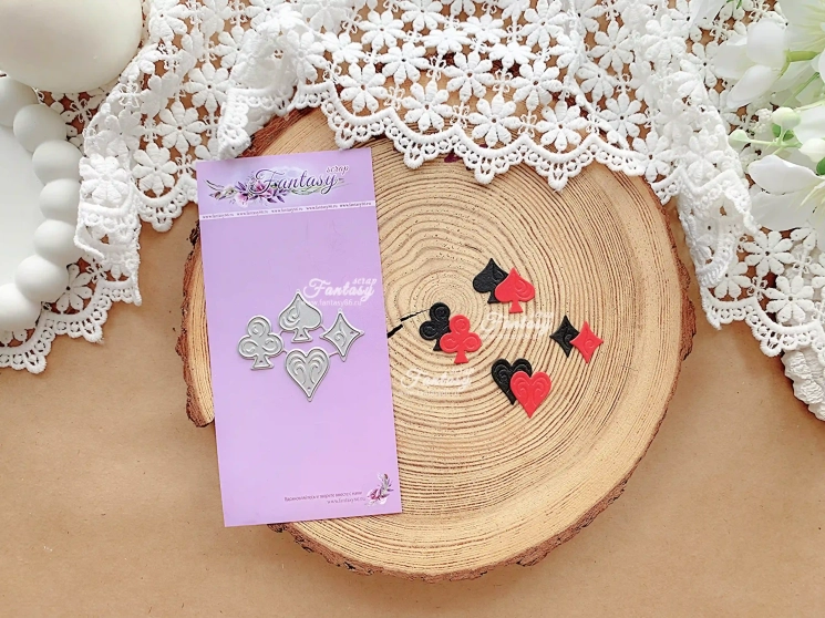 Нож для вырубки FantasyScrap «Классические масти », Fd-1732, размер от 1,3*1,6 до 1,6*1,9 см