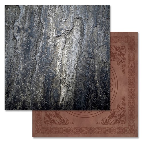 Double-sided sheet of ScrapMania paper " Vikings. Rock", size 30x30 cm, 180 gr/m2