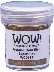 Пудра для эмбоссинга WOW! "Metallic Gold Rich-Super Fine", 15 мл