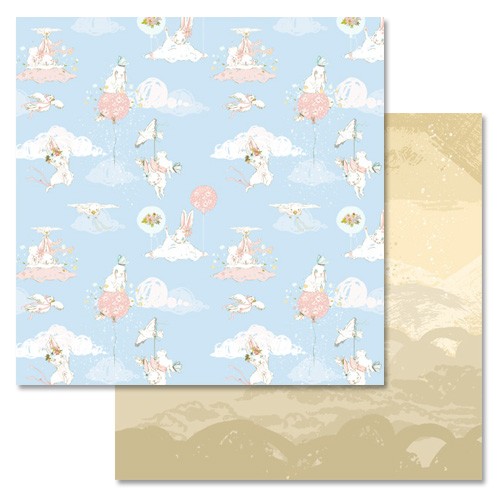Double-sided sheet of ScrapMania paper " Heavenly Adventure. Pigeons", size 30x30 cm, 180 g/m2