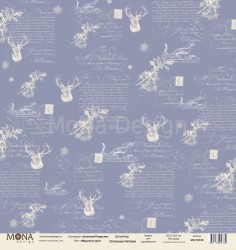 Односторонний лист бумаги MonaDesign Сказочное Рождество "Морозное утро" размер 30,5х30,5 см, 190 гр/м2
