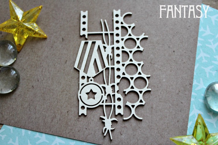 Chipboard Fantasy "Ornament with order 1161" size 9*4.7 cm