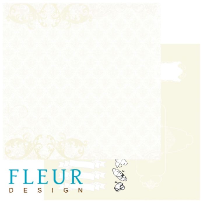 Double-sided sheet of paper Fleur Design Wedding "Beige lace", size 30. 5x30. 5 cm, 190 gr/m2
