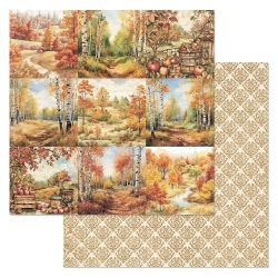 Двусторонний лист "Художница Осень. Карточки", размер 30*30 см, 180гр (ScrapMania)