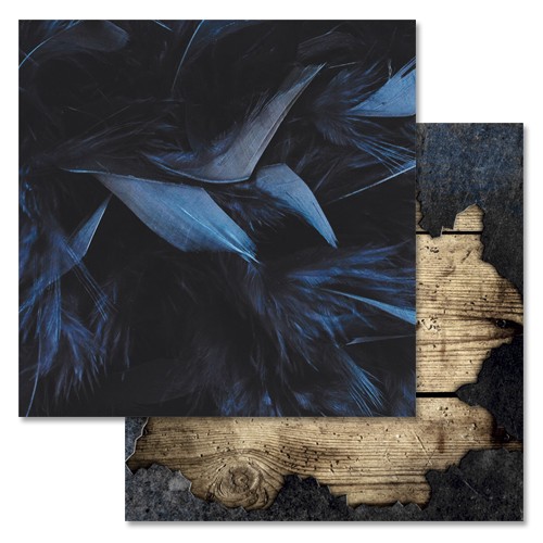 Double-sided sheet of ScrapMania paper " Vikings. Wise raven", size 30x30 cm, 180 g/m2