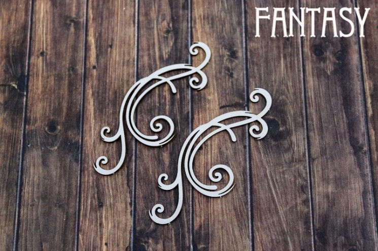 Chipboard Fantasy "A pair of curls 2291" size 6.3*2.3 cm