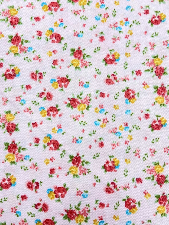 A piece of fabric "Flowers on pink", cotton, size 50X55 cm