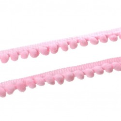 Тесьма с помпонами "Светло-розовая", ширина 1 см, длина 1 м