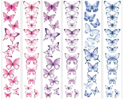 Набор полос с картинками для декорирования Fabrika Decoru "Бабочки 2", размер 5х30,5 см, 6 шт